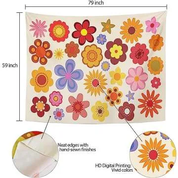 TOMPOP Vintage Flower Tapestry 60x80 for Home Decor