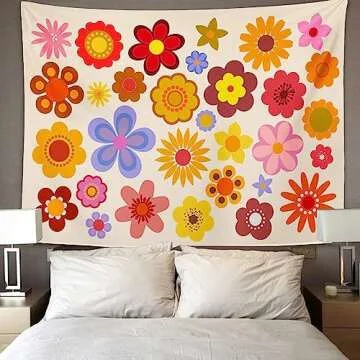 TOMPOP Vintage Flower Tapestry 60x80 for Home Decor