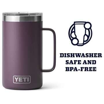YETI Rambler 24 oz Mug, Vacuum Insulated, Stainless Steel with MagSlider Lid, Nordic Purple