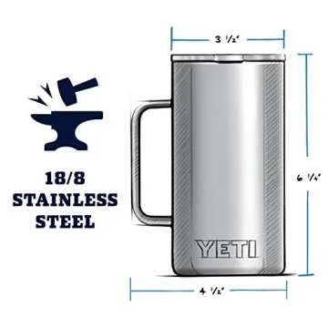 YETI Rambler 24 oz Mug, Vacuum Insulated, Stainless Steel with MagSlider Lid, Nordic Purple