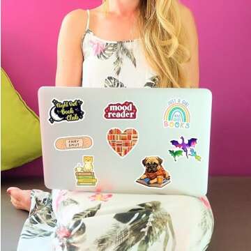 150pcs Book Stickers for Kindle, Tablet, Laptop | Bookish Reading Booktok Decal Emotional Support Accessories for Readers, Teachers