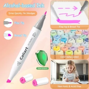 Caliart Pastel Markers Set with 61 Colors for All Ages