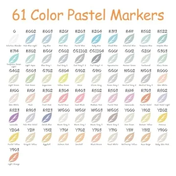 Caliart Pastel Markers Set with 61 Colors for All Ages