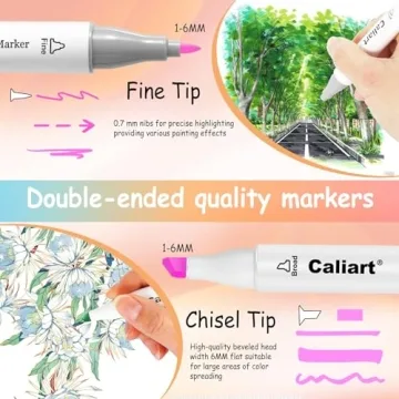 Caliart Pastel Markers Set with 61 Colors for All Ages