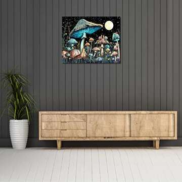 TISHIRON Paint by Number for Adults and Kids Beginner Sets DIY Painting Kits Acrylic Painting by Numbers Moon Under The Stars Mushroom Snail for Kids Gift for Home Wall Decorations - 16x20inch