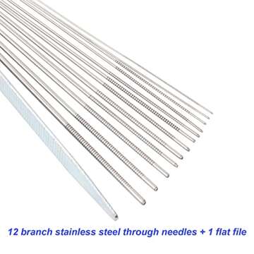 Herain Welding Tip Cleaner, Carb Carburetor Cleaner and Torch Nozzle Tip Cleaner Set for Cleaning Engine Carburetors, Gas Orifices, Sprinklers, Shower Heads(12 Wire Set Plus a Flat File) (1)