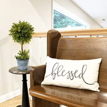 DILATATA 17 Inch Artificial Boxwood Topiary Tree for Indoor Outdoor Decor