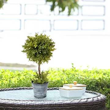 DILATATA 17 Inch Artificial Boxwood Topiary Tree for Indoor Outdoor Decor