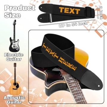 Personalized Guitar Strap, Custom Guitar Straps for Bass, Acoustic, Electric & Bass, Guitar Straps w...
