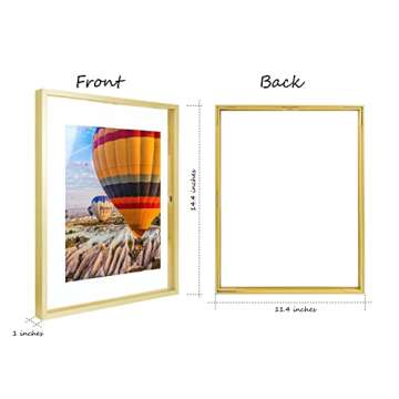 Golden State Art 11x14 Floating Picture Frame - Elegant Aluminum Frame 3 Pack, Perfect for Home and ...