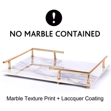 PuTwo Decorative Marble Print Tray - Stylish & Functional