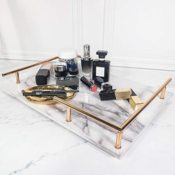 PuTwo Decorative Marble Print Tray - Stylish & Functional