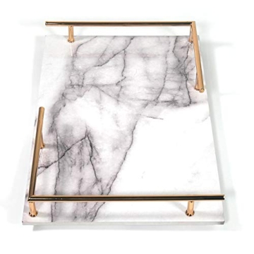PuTwo Decorative Marble Print Tray - Stylish & Functional