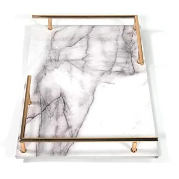 PuTwo Decorative Marble Print Tray - Stylish & Functional