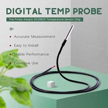 Hilitchi Waterproof DS18B20 Temperature Sensor Probe Pack of 5