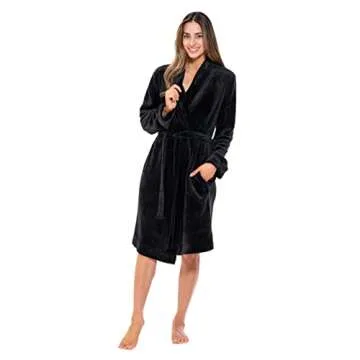 Plush Women's Fleece Shawl Robe - Cozy & Stylish