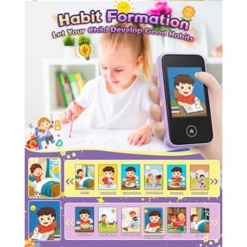 shiningstone Kids Toy Smartphone, shiningstone Gifts and Toys for Girls Ages 3-8, Kids Fake Play Cell Phone with Dual Camera SD Card, ChristmasGifts for 3 4 5 6 7 8 Years Old (Purple1)