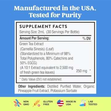 Green Tea 10:1 Liquid Drops for Energy & Antioxidant Support