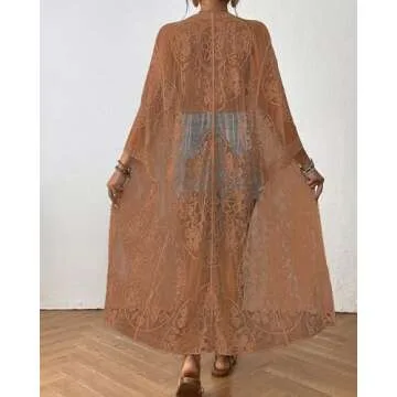 Bsubseach Elegant Lace Beach Coverup for Women