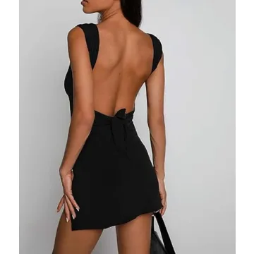 ROAONOCOMO Y2K Bodycon Mini Dress for Stylish Comfort