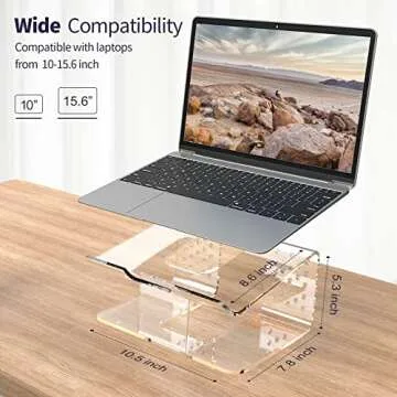 Stylish VANKVIN Acrylic Laptop Stand for Comfort