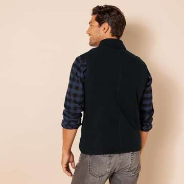 Comfortable Men's Full-Zip Polar Fleece Vest for Outdoors