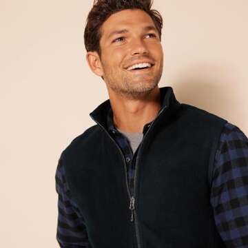 Comfortable Men's Full-Zip Polar Fleece Vest for Outdoors