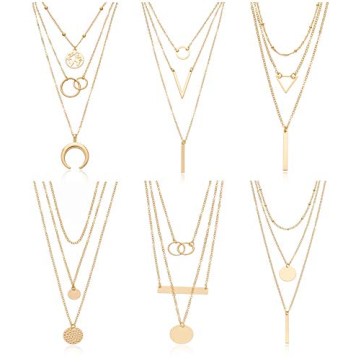 Biokia Layered Necklaces Set for Women - 6 Stylish Pieces