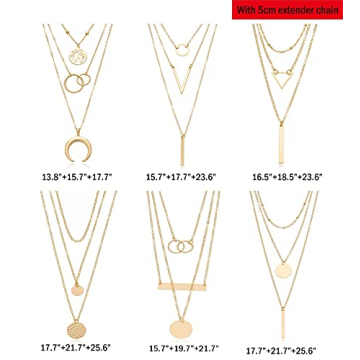 Biokia Layered Necklaces Set for Women - 6 Stylish Pieces