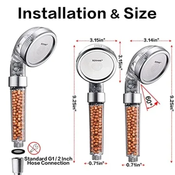 NOSAME High-Pressure Shower Head with Filtration & 3 Modes