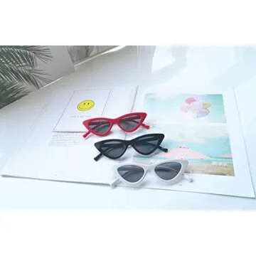 FOURCHEN Retro Vintage Narrow Cat Eye Sunglasses for kids heart shaped sunglasses