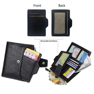 AINIMOER Women's RFID Blocking Compact Leather Wallet