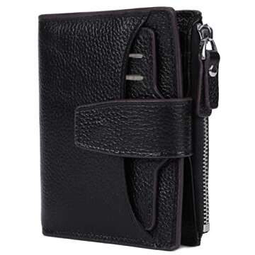 AINIMOER Women's RFID Blocking Compact Leather Wallet