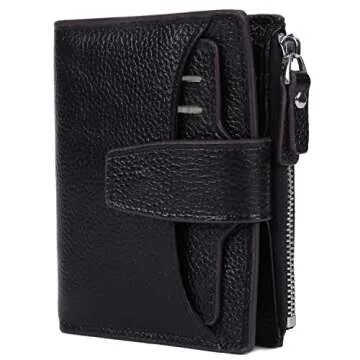 AINIMOER Women's RFID Blocking Compact Leather Wallet