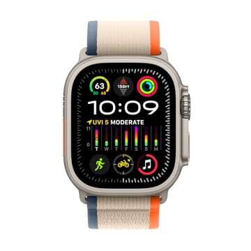 Apple Watch Ultra 2 [GPS + Cellular 49mm] Smartwatch with Rugged Titanium Case & Orange/Beige Trail ...
