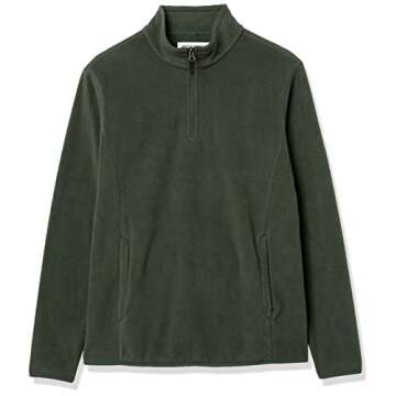 Amazon Essentials Men's Fleece Jacket, 1/4 Zipper Pullover, Medium, Forest Green