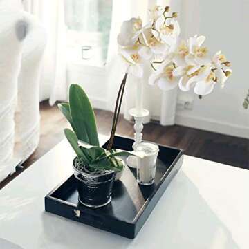 HO2NLE 27.5" Artificial White Orchid Flowers for Decor