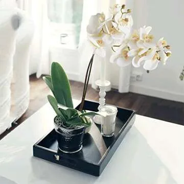 HO2NLE 27.5" Artificial White Orchid Flowers for Decor