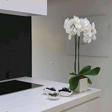 HO2NLE 27.5" Artificial White Orchid Flowers for Decor