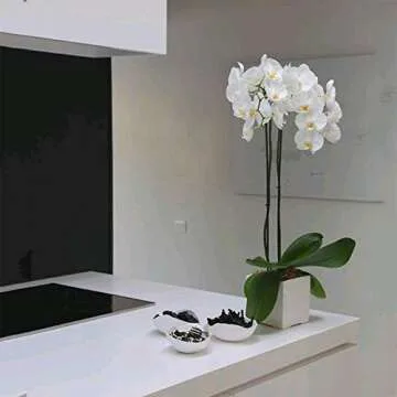 HO2NLE 27.5" Artificial White Orchid Flowers for Decor