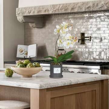 HO2NLE 27.5" Artificial White Orchid Flowers for Decor