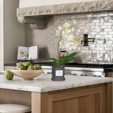 HO2NLE 27.5" Artificial White Orchid Flowers for Decor