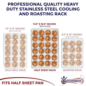 KITCHENATICS Stainless Steel Half Sheet Cooling Rack