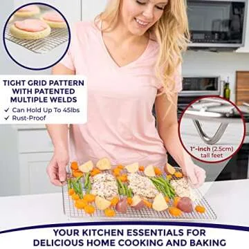 KITCHENATICS Stainless Steel Half Sheet Cooling Rack