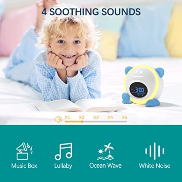 Windflyer OK to Wake Clock for Kids with Night Light