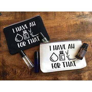 Essential Oils Travel Bag - I have an OIL For That Zipper Pouch - WHITE