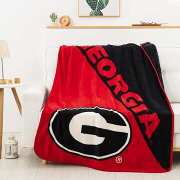 Northwest NCAA Georgia Bulldogs Micro Raschel Throw Blanket
