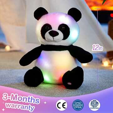 WEWILL Light up Panda Stuffed Animal LED Panda Bear Soft Plush Toys Glow in Dark Bedtime Companion w...