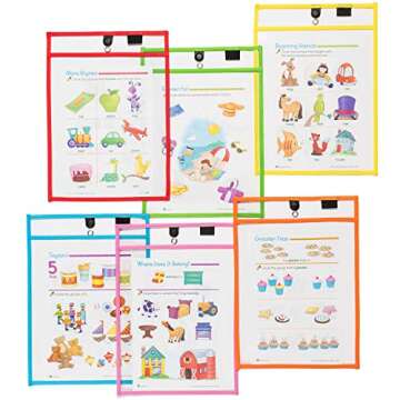 Magnetic Dry Erase Pockets - 6-Pack for Easy Organization
