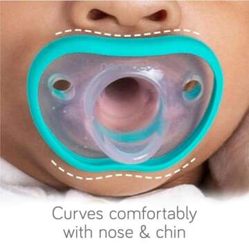 Nanobebe Baby Pacifiers 0-3 Month - Orthodontic, Curves Comfortably with Face Contour, Award Winning for Breastfeeding Babies, 100% Silicone - BPA Free. Perfect Baby Registry Gift 2pk, Clay